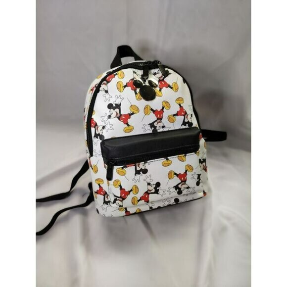 NWT Disney Mickey Mouse Synthetic Leather Backpack Style Purse - Picture 4 of 11